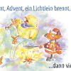 Aquarell, Buntstift, Kugelschreiber: Karte: Advent, Advent, ein Licktlein brennt! ...dann vier!